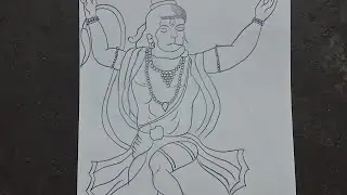 Lord Hanuman Dance Pose 🙏🙏 Hand Drawn Pencil Sketch #viralvideo #arts #easydrawing 