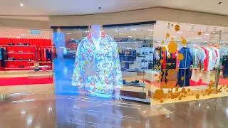 Clothing store window fixed installation holographic screen case
