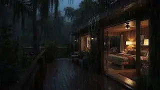 Звуки дождя на уютной лесной веранде 🌲 | Мирная атмосфера для глубокого сна и релаксации