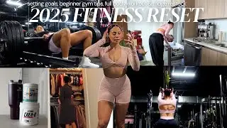 NEW YEAR FITNESS RESET 2025 🎧 setting goals, beginner gym tips, full-body workout & fridge restock