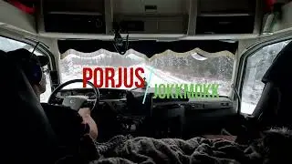 Trucking Above Arctic Circle Sweden. Road E45 (slowtv)