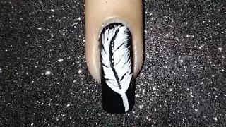 #easynailart #feathernailart Feather nail art | kaur nail art