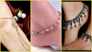 Light Weight Fancy Silver Anklets Designs 2017