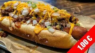 HD Food Stock Video: Loaded Chili Cheese Dog