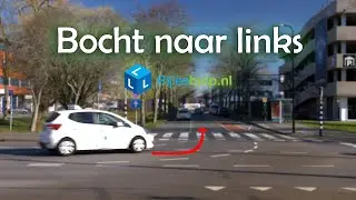 Plaats op de weg bocht naar links