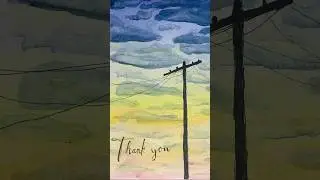 Sunset Sky thank you! 🌅 #thankyou #watercolorpainting #shorts
