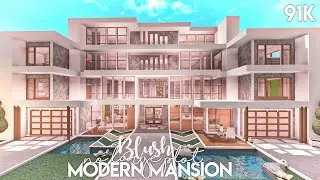 Blush Modern Mansion (no large plot) | Bloxburg Build
