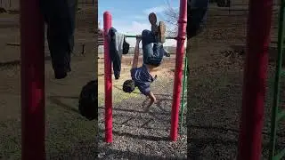 At a playground, Robert's ADHD is so strong. This one, he's showing off for any potential mates.