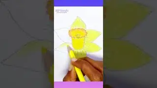 Daffodil flower Colouring || #shorts #viral #youtubeshortsvideo