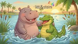 Das Nilpferd und das Krokodil 🦛🐊 | Lustiges Kinderlied von litti&steini