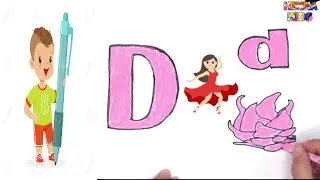 Learn Letters D and Draw Dragon fruit ✅Coloring and Drawing Learn Colors for kids ✅HinHa Kids