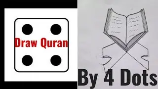 How to draw Quran with 4 Dots |  Quran Drawing step byAl |  khasna Art