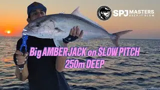 BIG AMBERJACK on SLOW PITCH JIGGING at 250meters DEEP