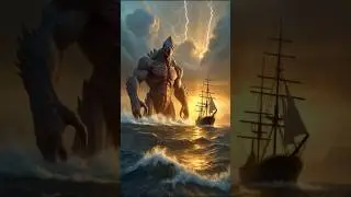 A giant humanoid alien monster attacking a ship #monstershorts #giantmonster #massivemonster