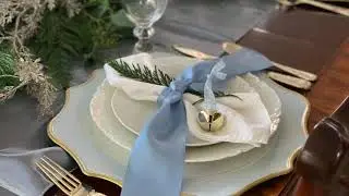 How to Create a Beautiful Blue and White Christmas Tablescape