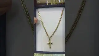 18k gold necklace with cross pendant #shorts #gold #goldcollections #18kgold