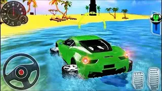Water Surfer Car Race Drive Simulator - Floating Beach Prado Jeep Driving 3D - Android Gameplay
