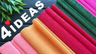 ♥️ 4 LOVE IDEAS ♥️ Crepe Paper Decoration Ideas Crepe Paper Flowers DIY Valentine's Day
