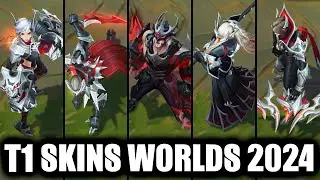 All New T1 Skins Spotlight 2024 Worlds Champions Yone, Sylas, Pyke, Varus, Vi, Gnar