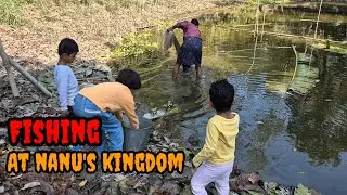 Pond Fishing | Village Life | At Nanu's Kingdom #arish #kidsvideo #fishing #pondfishing  #rurallife
