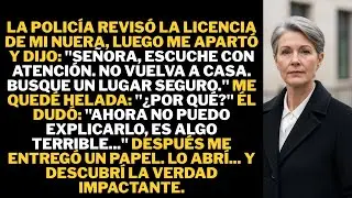 La policía revisó la licencia de mi nuera, luego me apartó y me dijo: Su nuera oculta algo terrible.