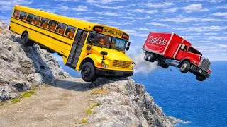Car vs Cliff Dangerous mountain drop 💥😵 | Beamng drive #73!