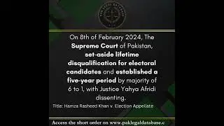 SCP set-aside lifetime disqualification for electoral candidates and established a five-year period