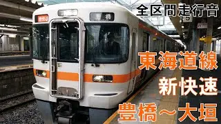 【全区間走行音】東海道線 新快速 豊橋～大垣(三河三谷停車)