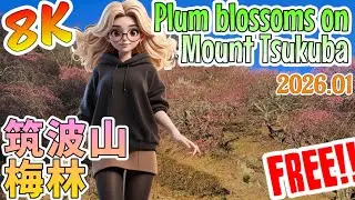 【8K】🇯🇵ロウバイ🌸Plum blossoms on Mount Tsukuba👯筑波山梅林