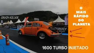 RECORDE MUNDIAL &eacute; do BRASIL - Fusca Turbo 1600 motor a ar injetado #fusca1600 #crushkiller