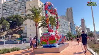 PONIENTE BEACH & ITS PANORAMA VIEW IN BENIDORM, SPAIN | HD to 4K WALK TOUR