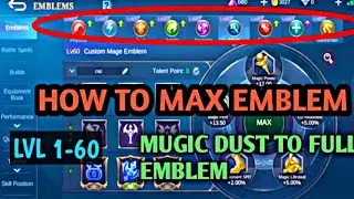 HOW TO MAX EMBLEM IN MAGIC DUST LEVEL 1-60