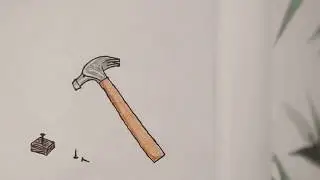 How to draw a Hammer and nails/for kids