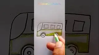Easy drawing 👌#technique #drawing #bus #colour #painting