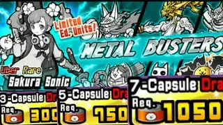 Battle Cats METAL BUSTERS 15-Capsule Draw Rare Capsule Machine Result! (+Lucky Capsules 15 tries)