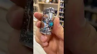 Zippo custom lighter with turquoise stone design