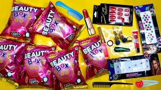 Lot's of Makeup Gifts inside Makeupbox snacks Free Gifts Inside | Design Nails, Bindi, Earrings 😱😍