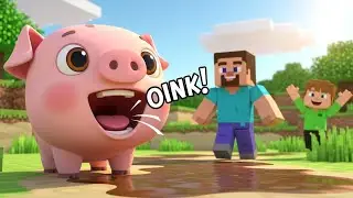 O Porco do Minecraft Ficou Preso na Lama | Rimas e Canções Infantis
