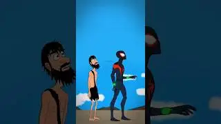 Jab Caveman Mila Future Hero Se | Funny Animation | #Shorts #Evolution #HumanEvolution #FutureHuman
