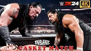 WWE 2K24 - Casket Match Showdown : The Undertaker vs Roman Reigns - 4K60FPS