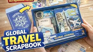 Unboxing journal kit 💙Vintage Global Travel Scrapbook Set✈️#unboxing #diywithanusuya #journal #fpy