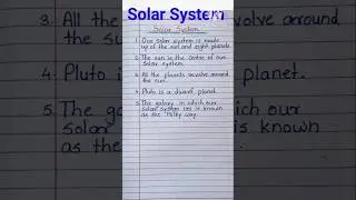 Solar System/ 5 lines on our solar system in English/ short essay on solar system #shorts #ytshorts