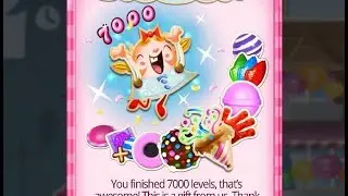 Candy Crush Saga Level 7000 (Sugar stars, No boosters, First Try)