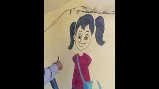 #Schools wall chalking & cartoon work #cartoon #tweetybird