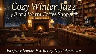 Late Night Jazz Music Cafe | Cozy Holiday Jazz Music ☕ Warm Winter Ambience