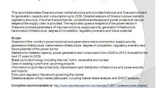 Greece Power Market Trends, Regulations and Competitive Landscape to 2030