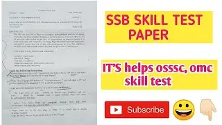 SSB skill test Exam question. #omc skill test#osssc skill test.