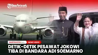 Detik-detik Pesawat Antar Jokowi Tiba di Bandara Adi Soemarmo