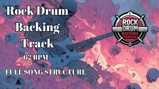 62 BPM Slow Rock Drum Track &ndash; Heavy, Steady Low-Tempo Groove