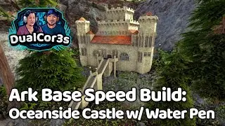 Ark Speed Build: Fully functional oceanside castle PVE base with deep ocean pen (Crystal Isles)
